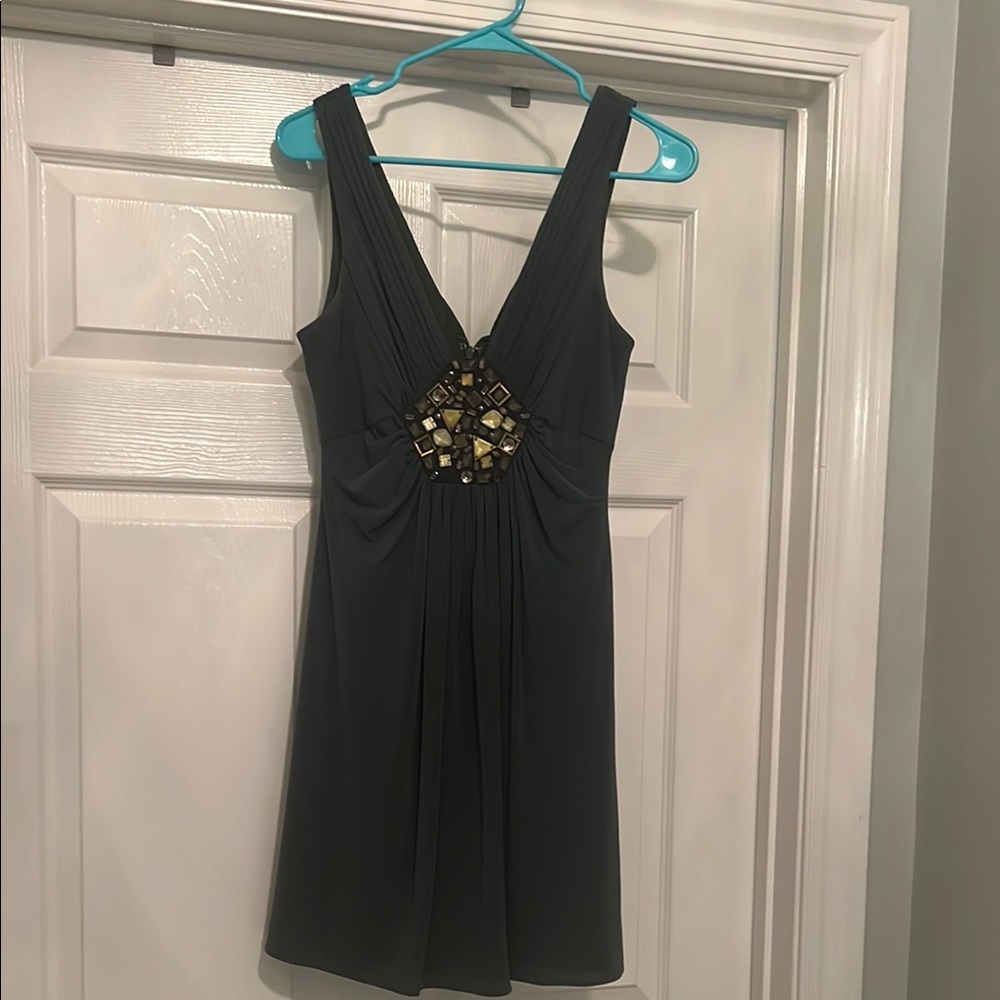 BCBGMaxAzria Green Embellished Mini Dress